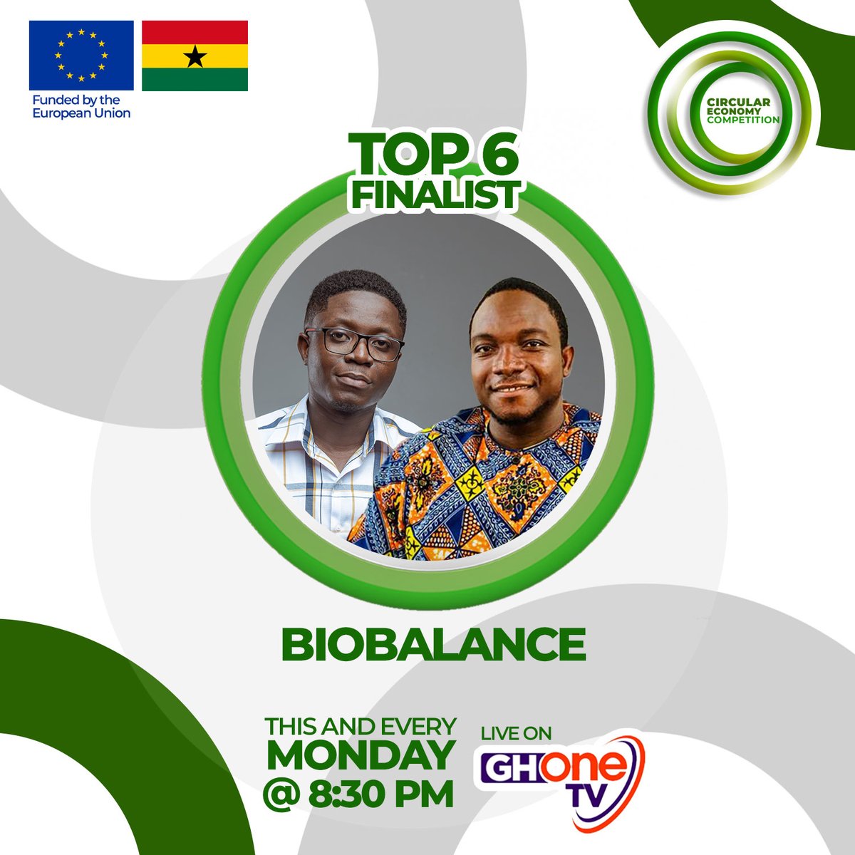 BioBalance_GH's tweet photo. We are getting closer 🤩🤩! We just made it to the top 6 on #CircularEconomyCompetition season 2 🤩🤩

Catch us today on @ghonetv and @europeinghana YouTube ( European Union Delegation Ghana ) next and every Monday at 8:30PM.

#GoCircular #GoGreen #StartUpBusiness #EcoFriendly https://t.co/6Iks0aEZV0
