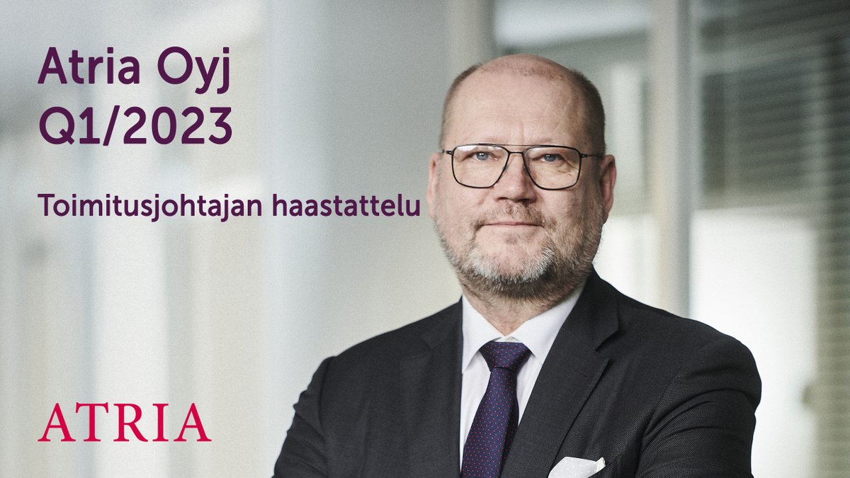 Atrian vuosi lähti hyvin käyntiin ja vahva liikevaihto siivitti meidät erinomaiseen tulokseen ensimmäisellä kvartaalilla. Haastattelussa toimitusjohtaja <a href="/JuhaG/">Juha Gröhn</a> kertoo, mistä tämä mainio kehitys johtuu: youtu.be/CNORR3sM_Vs #AtriaQ123