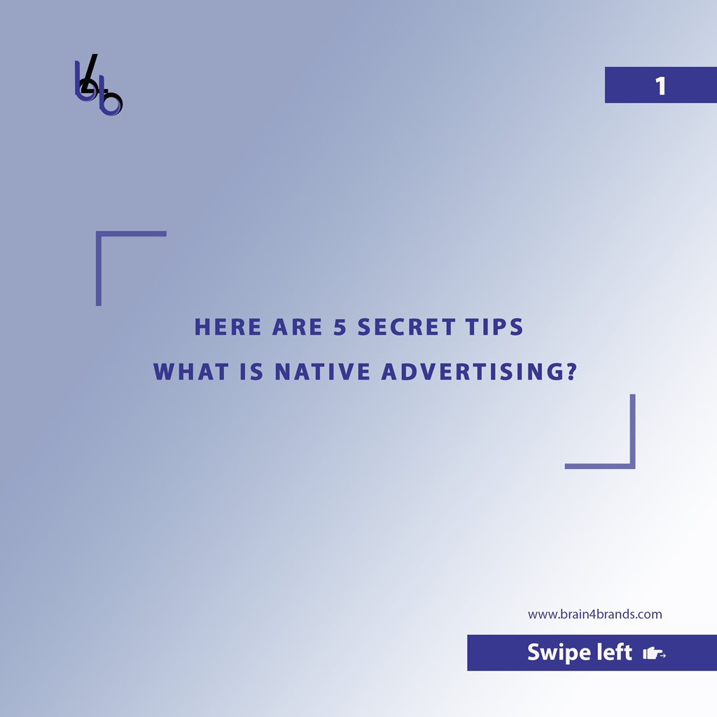 brain4brands's tweet photo. HERE ARE 5 SECRET TIPS
WHAT IS NATIVE ADVERTISING?

#brain4brands #treading #native #nativeadvertising #seomarketing #whatsappmarketing #whatsapp #ads #fb #adsrunner #branding #persnolcare #india #uk #uae #digitalindia #collabedit #digitalmarketingexpert https://t.co/XcE5SH3HMK
