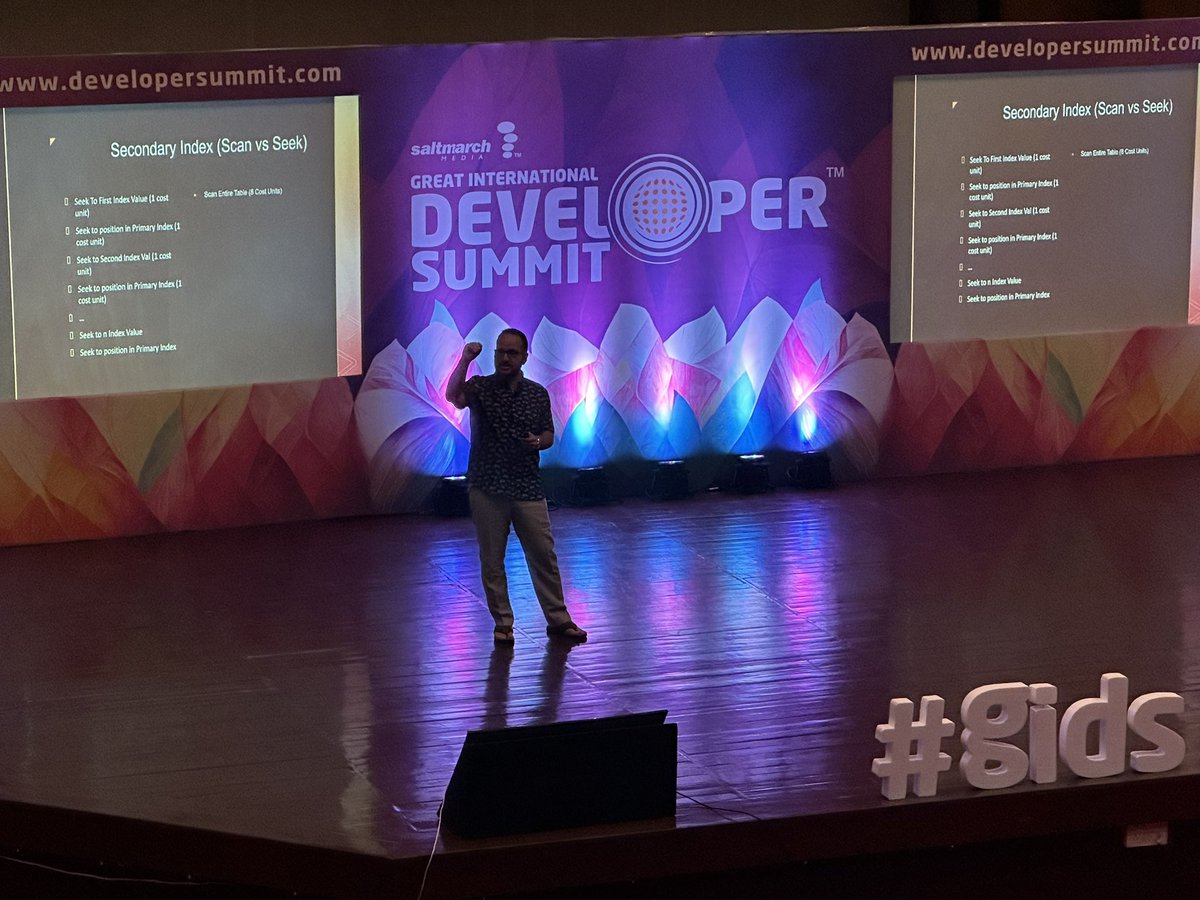 5 SQL Skills every dev should have .
Pro Tip : Use a Covering Index
 #GIDS #DeveloperSummit <a href="/MichaelCarducci/">@MichaelCarducci@mastodon.social</a> <a href="/developersummit/">#gids</a>
