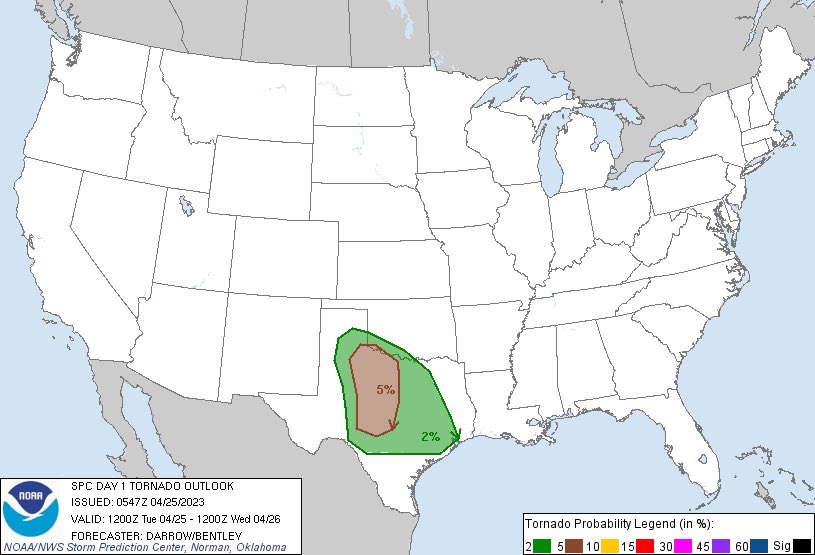 wheelieweather's tweet photo. Day 1 SPC out look. Hail driven slight risk over central Texas #SanAngelo #Kileen #WichitaFalls #Waco 5% elevated tornado threat 5% large hail threat with slow moving super cells that develop ahead of the dryline in place tomorrow. #txwx #okwx #wxtwitter https://t.co/uZ1reY5F0m