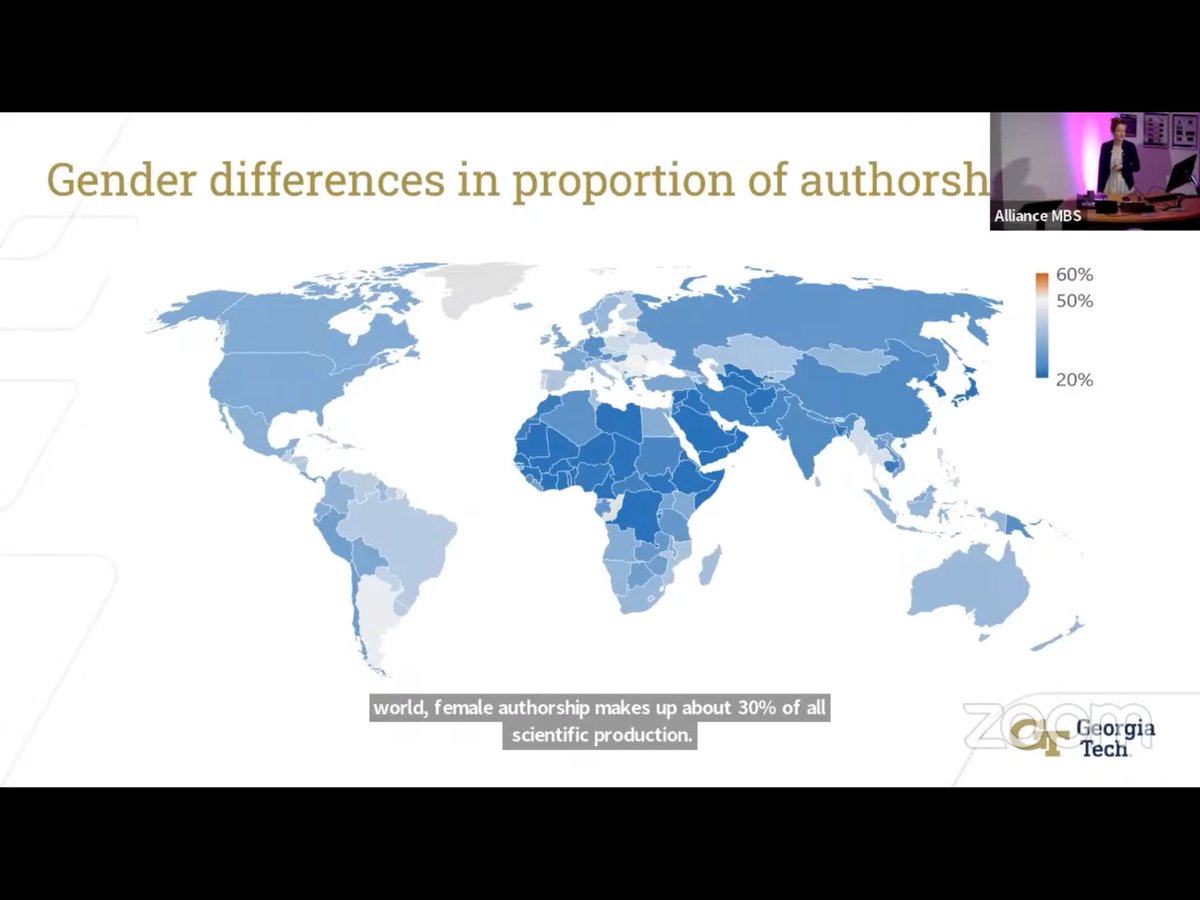 Finally catching up with the fabulous <a href="/CassidySugimoto/">Cassidy R. Sugimoto</a>’s ‘Women in Science’ lecture. youtube.com/watch?v=NSYZqb… Prepare for a thread.

Female authorship makes up 30% of all scientific production.