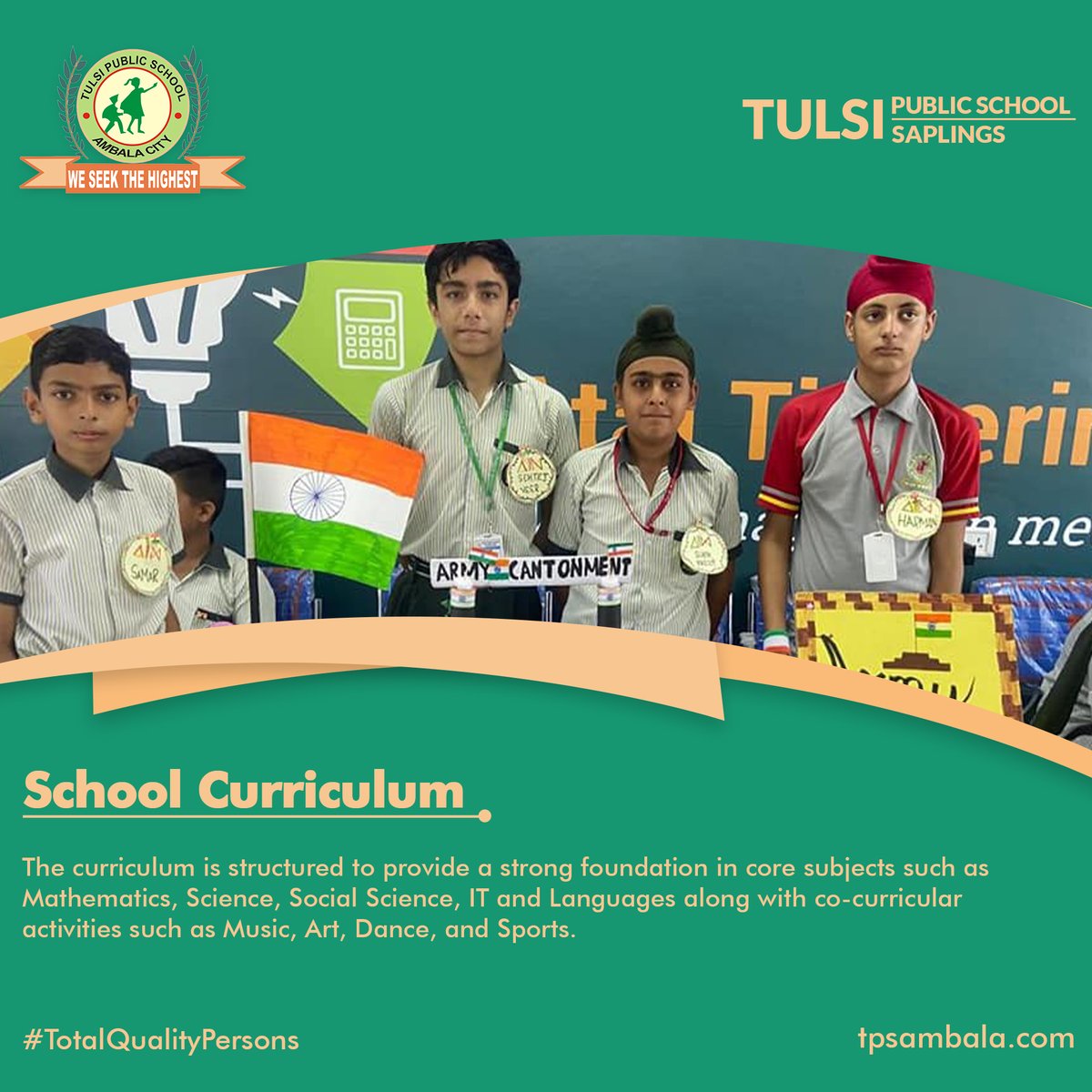 tpsambala's tweet image. Our curriculum is structured to provide students with the knowledge and skills they need to excel in their life📚

#TotalQualityPersons #StrongFoundation #ExcelInLife #TulsiPublicSchoolAmbala #CBSESchool #School #CBSESchoolAmbala #Ambala #QualityEducation #Education #Academics
