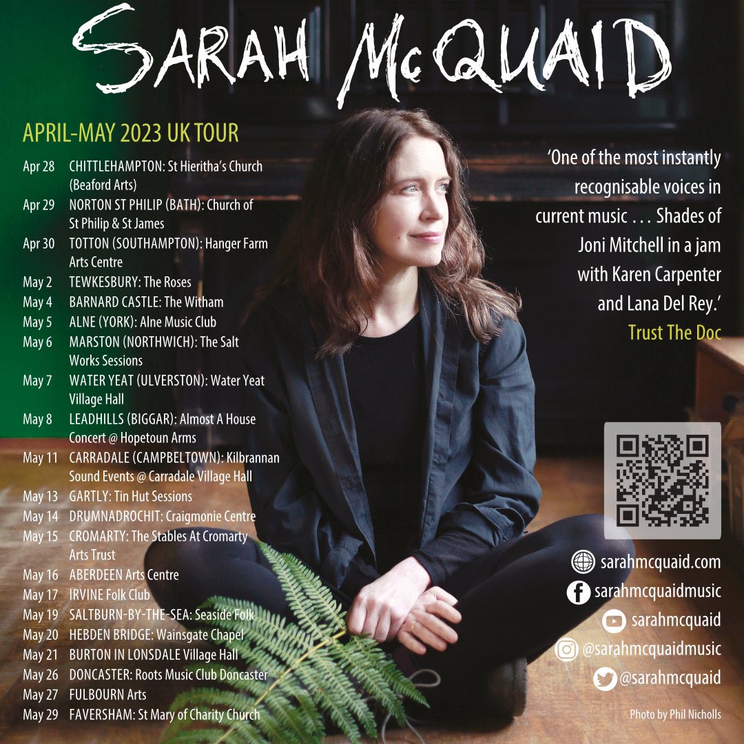 -&gt; gig of the tour is Friday night at #StHieritha’s #Church (<a href="/beaford/">beaford</a> #BeafordArts #Chittlehampton #SouthMolton #Devon #NorthDevon! See sarahmcquaid.com/tour for newsletter signup &amp; info/tix. Please help spread the word if you can! #livemusic #keepmusiclive #whatson #events