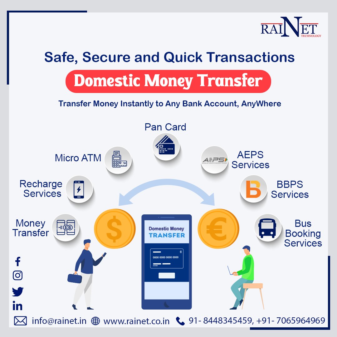 RAINETTECHNOLO1's tweet image. Rainet Technology offers Domestic Money Transfer (DMT) services in collaboration with various banking institutions in India. ☺️
.
Call us: +91-8448345459, +91-7065964969
Website: rainet.co.in/Domestic-Money…
.
#dmt #domesticmoneytransfer #dmtapi #apidevelopment #Visa #Floki #Coinbase