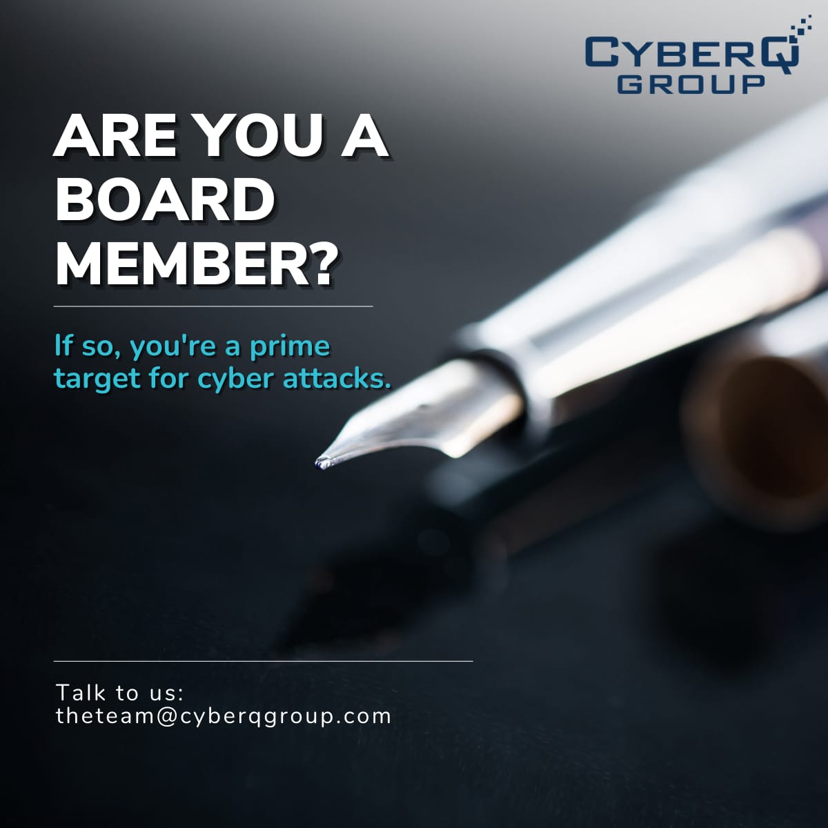 CyberQ_Group's tweet photo. Attention all board members ! 

Did you know that your position makes you a prime target for cyber attacks? 

With access to valuable assets, information resources, and financial decisions,  it's more important than ever to prioritise cybersecurity. 

Stay vigilant and protect your organisation from potential threats. 

For free advice, get in touch at theteam@cyberqgroup.com 

@CyberQ_Group - We Make Your Business Cyber Resilient!

#Cybersecurity #BoardMembers #ProtectYourBusiness