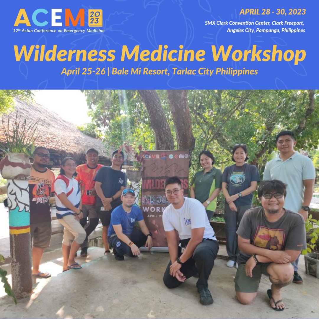 ACEM2023's tweet photo. Happening Now:  Wilderness Medicine Course in Action at Bale Mi Resort, Tarlac City, Philippines.

#ACEM2023 #EmergencyMedicine #12thACEM #ClarkPhilippines #GlobalHealth https://t.co/VwEguFzaWi