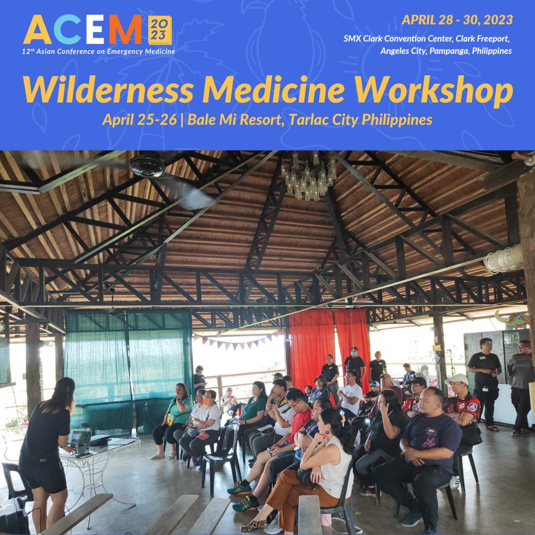 ACEM2023's tweet photo. Happening Now:  Wilderness Medicine Course in Action at Bale Mi Resort, Tarlac City, Philippines.

#ACEM2023 #EmergencyMedicine #12thACEM #ClarkPhilippines #GlobalHealth https://t.co/VwEguFzaWi