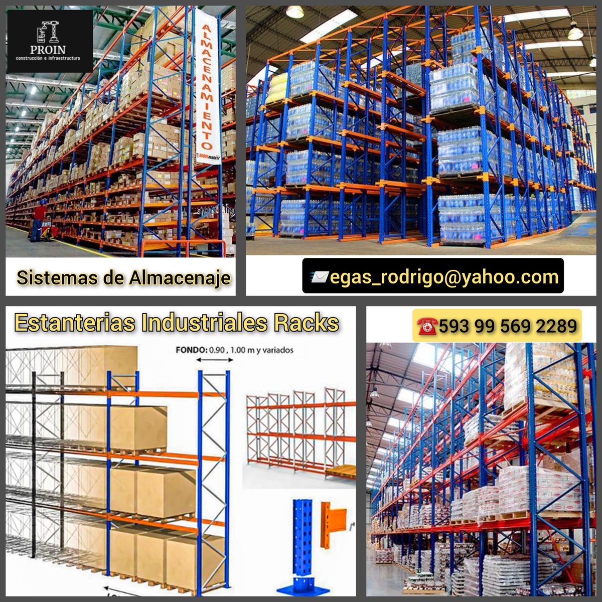 egasrodrigo's tweet photo. PROyectos INdustriales INtegrales PROIN 🏗️
Diseño, Presupuesto, Implementacion, Posventa de Sistemas de Almacenaje en ESTANTERIAS INDUSTRIALES RACKS GRAVITACIONALES DE CARGA
☎️ 593 99 569 2289 📨egas_rodrigo@yahoo.com #proin #estanterias #racking #racks #almacenamiento #storage https://t.co/N6cdbSZX9W