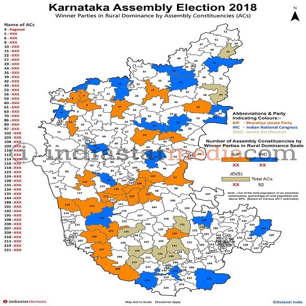 Indiastatmedia's tweet photo. #NOTA, #Polarity, Rural dominance, winner parties and many more facts available constituency-wise in our database https://t.co/a5aYhAJaEp. Get answers to your questions & curiosities. Here are some sample maps of the #2018KarnatakaElections.
#NOTAvotes #KarnatakaAssemblyelections https://t.co/ImblUMElak