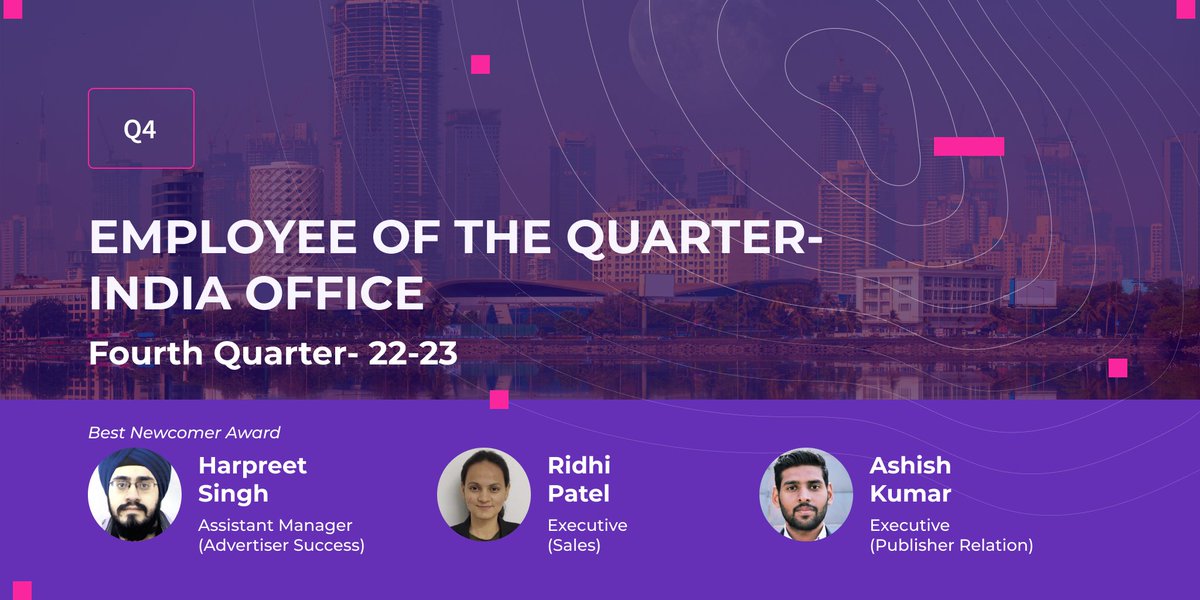 Congratulations Ashish Kumar, Ridhi Patel &amp; Harpreet Singh for being the employee of the Quarter. 👏🎉📈

We appreciate your consistency and hard work.

#AdmitadIndia #Admitadfamily #employeeappreciation #employeeengagement #employeeofthemonth #employeerecognition