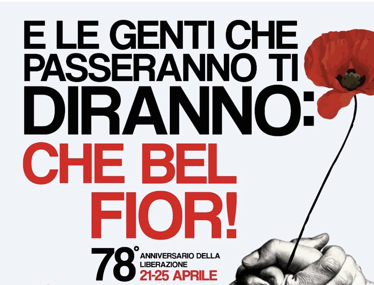 AvvFasano's tweet photo. PER NON DIMENTICARE e RICORDARE SEMPRE!
Sono trascorsi 78 anni dal 25 aprile 1945, giorno della liberazione di Milano dal nazifascismo, assurto come anniversario della liberazione dell'intero Paese! Buona “Liberazione” a Voi care Amiche ed Amici!
W L’ITALIA CHE RESISTE!!! https://t.co/fypZOTYWB6