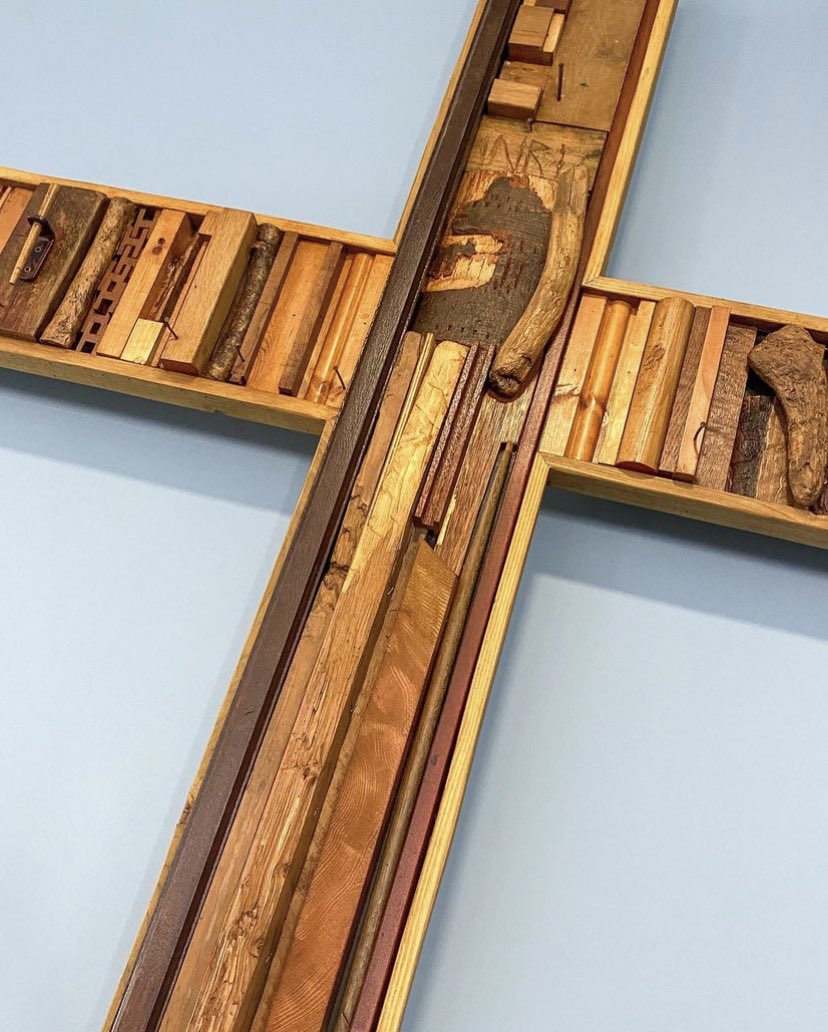 NLCWH_'s tweet photo. Our families have been collecting wood on walks. Our community groups have been searching through their storage. We have all been foraging around our gardens. Because it was our sin that held Him there. This cross had to be a little bit of us all. 🤍✝️ https://t.co/CxVGOZqoXj