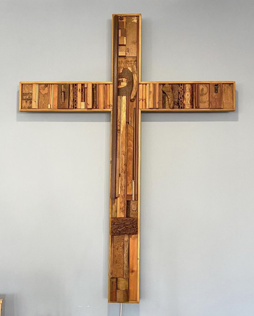 NLCWH_'s tweet photo. Our families have been collecting wood on walks. Our community groups have been searching through their storage. We have all been foraging around our gardens. Because it was our sin that held Him there. This cross had to be a little bit of us all. 🤍✝️ https://t.co/CxVGOZqoXj