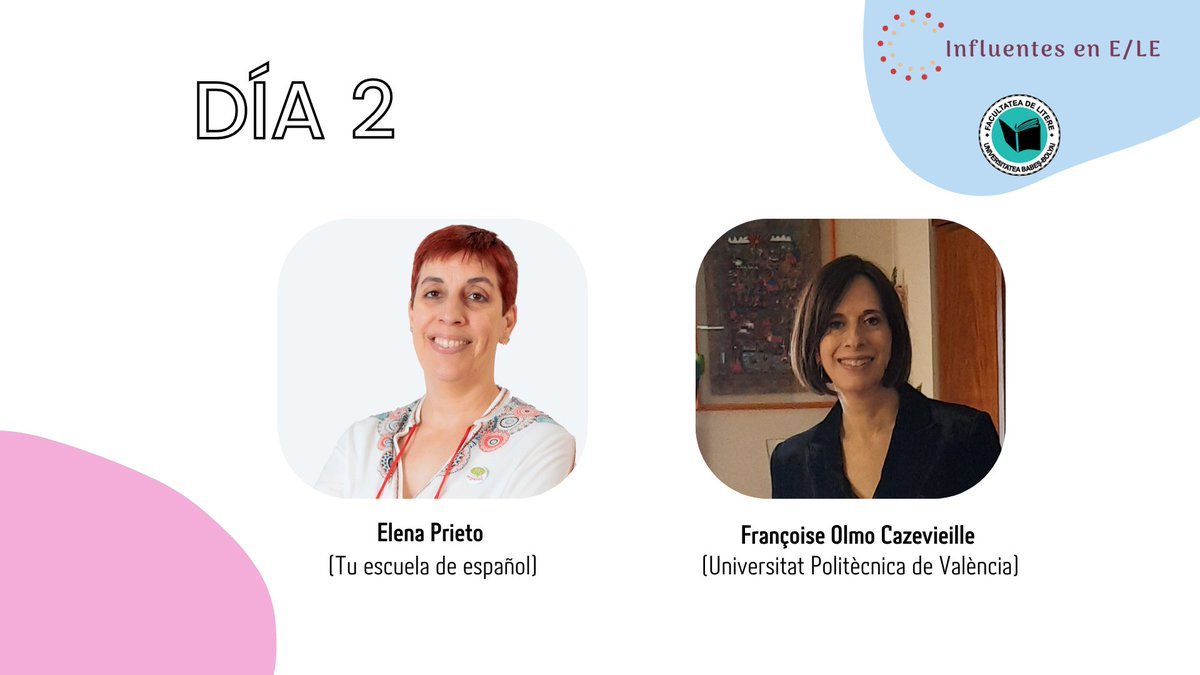 InfluentesenELE's tweet photo. Hoy estamos con Elena Prieto y Françoise Olmo Cazevieille @ELEelenap @12FOlmo 😍
📌Hablamos de tecnología y aprendizaje-servicio. Otras ideas, otras estrategias útiles para nuestras clases.
#influentesenele
https://t.co/MNItu7oRIw https://t.co/3BWwUujsh8