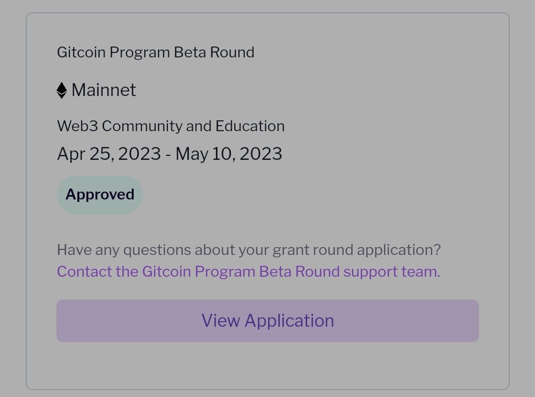 🎉🎉Excited to announce that we've been included in the latest <a href="/gitcoin/">Gitcoin</a> round, which opens today. With this round, we'll be able to provide a better Education for our current and incoming Web3 members 💃🏽💃🏽💃🏽