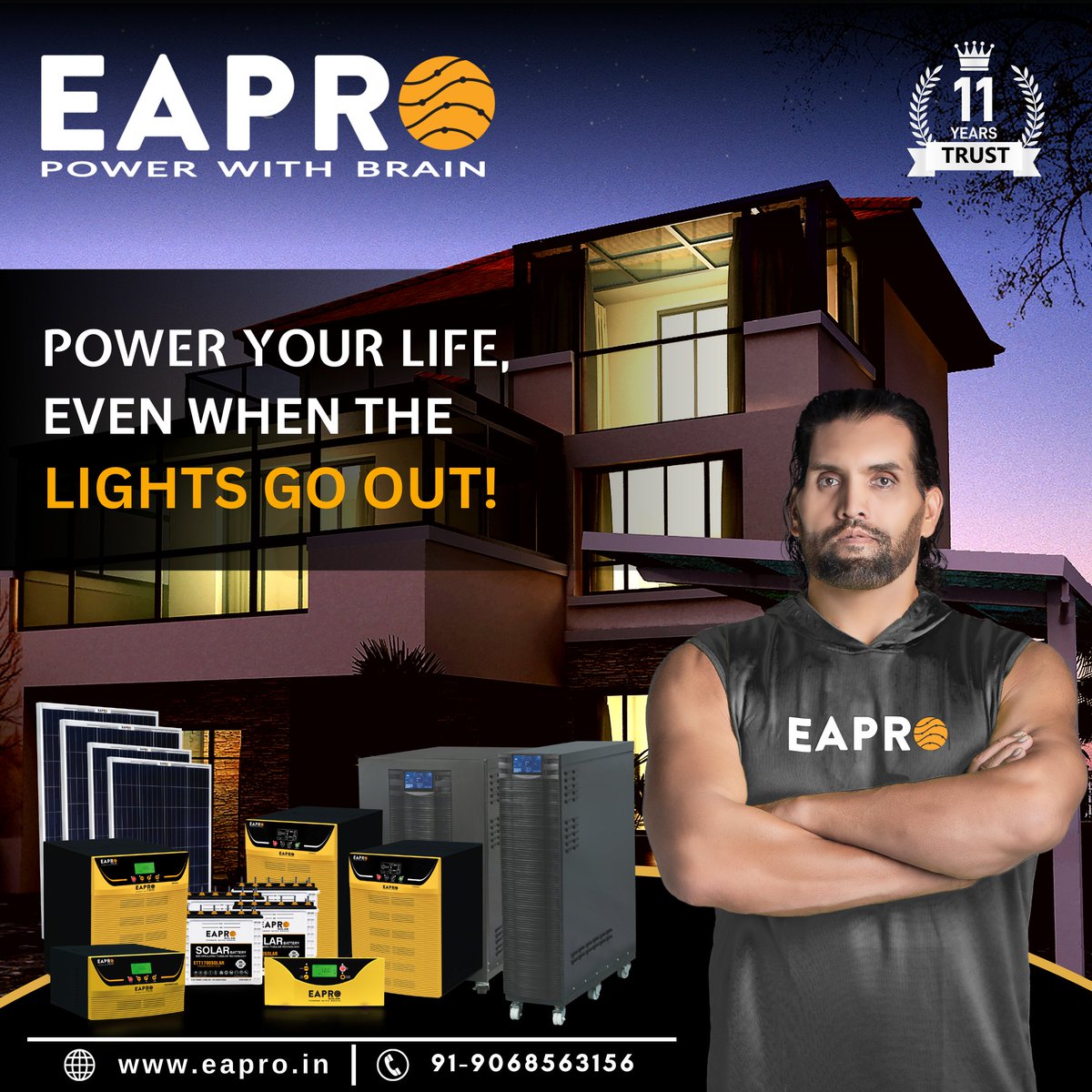 EaproGlobal's tweet photo. "Power your life, even when the lights go out.
Download catalog: https://t.co/MMcjgaMWQa
Call (Sales): 09068563156
Call (Service): 8650115000
#AlwaysOn #powerbackupsolutions #uninterruptedpower https://t.co/CvputD0LSp