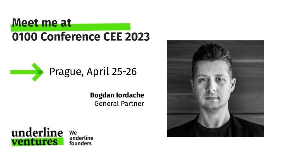 UnderlineVC's tweet photo. These days, @bogdaniordache is in ✈️ Prague, where he will be speaking at @0100conferences (details here: https://t.co/2nZ7YCMTQF). There will be some packed days, but you can ping him and try to meet. #speaker #underline #VentureCapital #0100conference #CEEstartups https://t.co/HhEguxoNol
