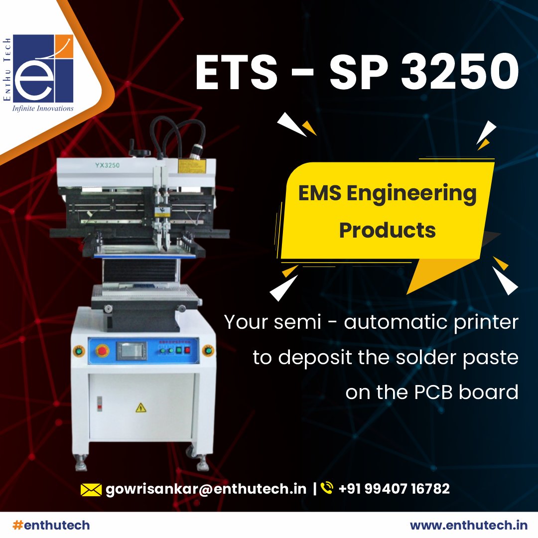 enthutechnology's tweet photo. Experience precision manufacturing with Enthu Tech's Stencil Printer. Our advanced technology delivers accurate and efficient results, streamlining your production process. Take your manufacturing to the next level with the Enthu Tech difference.

#EnthuTech #StencilPrinter https://t.co/2mQpnWirmA