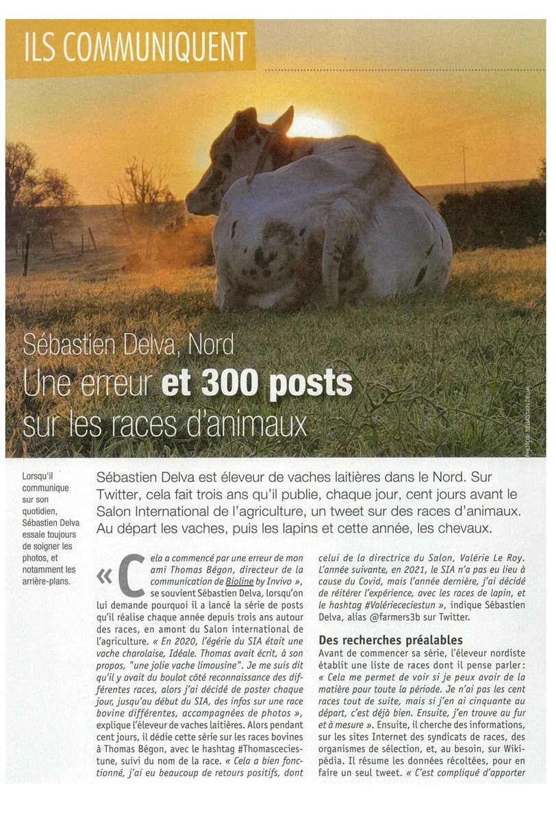 farmers3b's tweet photo. Merci beaucoup @Agathe_Leg pour cet article dans @CultivarElevage.  Une petite erreur a débouché sur une belle aventure, des découvertes et surtout beaucoup de partage. C'est ça le bon côté des réseaux sociaux 👍
#FrAgTw #FrenchFarm #EchangerPourAvancer https://t.co/pzjMIbO2VI