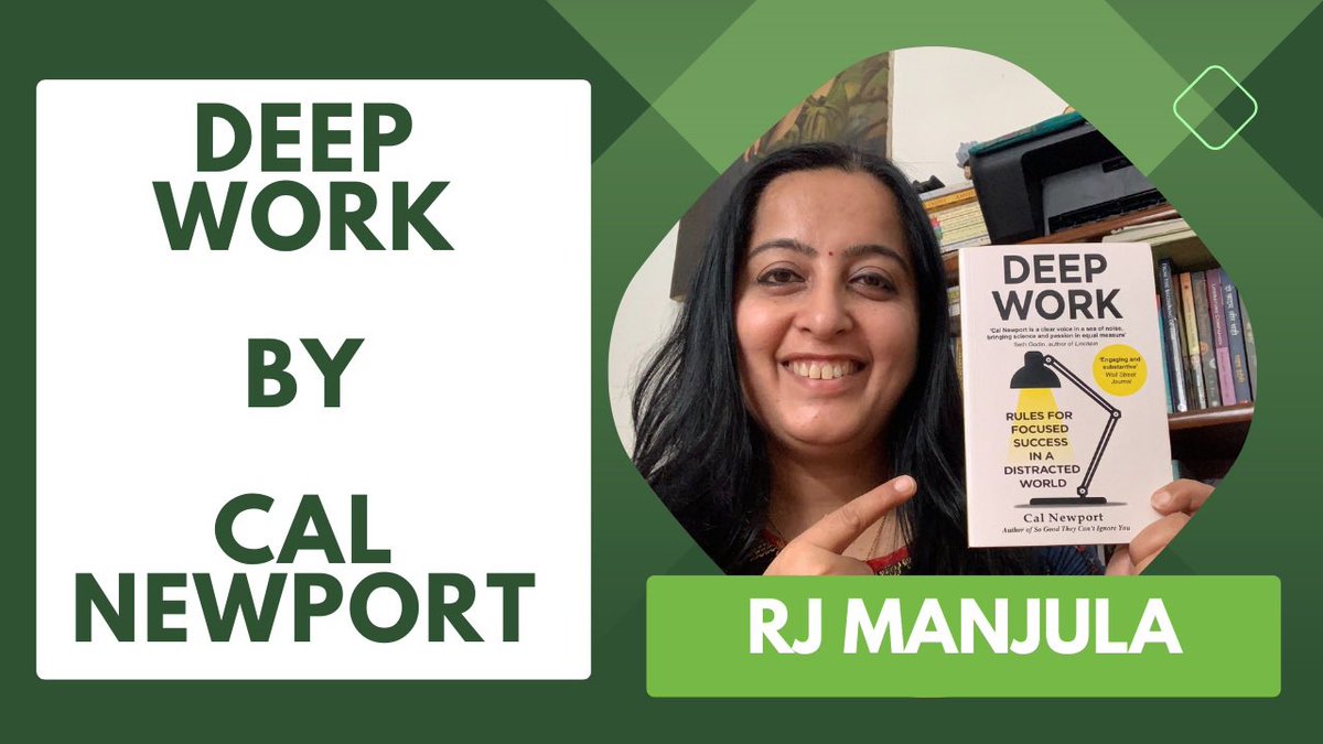 #deepwork by #calnewport in #bookreviewbyrjmanjula on my YouTube channel #rjmanjula on youtu.be/PSqeh6ktk6M

#deepworkbycalnewport #deepworkreview #calnewportbooks #calnewportquotes #selfhelpbooks #selfimprovementbooks #bestselfhelpbooks #selfhelpbook #selfdevelopmentbooks