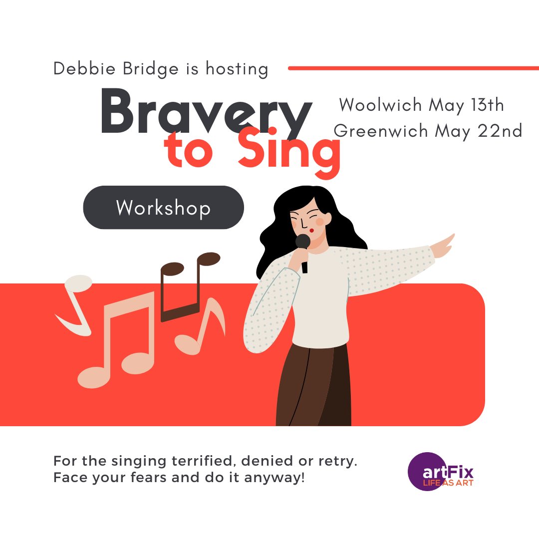 debbiebridge's tweet image. Have you always wanted to sing, but something or someone has help you back?

@artFixLondon 

Woolwich May 13, Saturday 10-12am, to book: artfix.org.uk/events/bravery…
Greenwich May 22, Monday May 22 6:30-8:30pm, to book: artfix.org.uk/events/bravery…

#singlondon #singerlife #singinglesson
