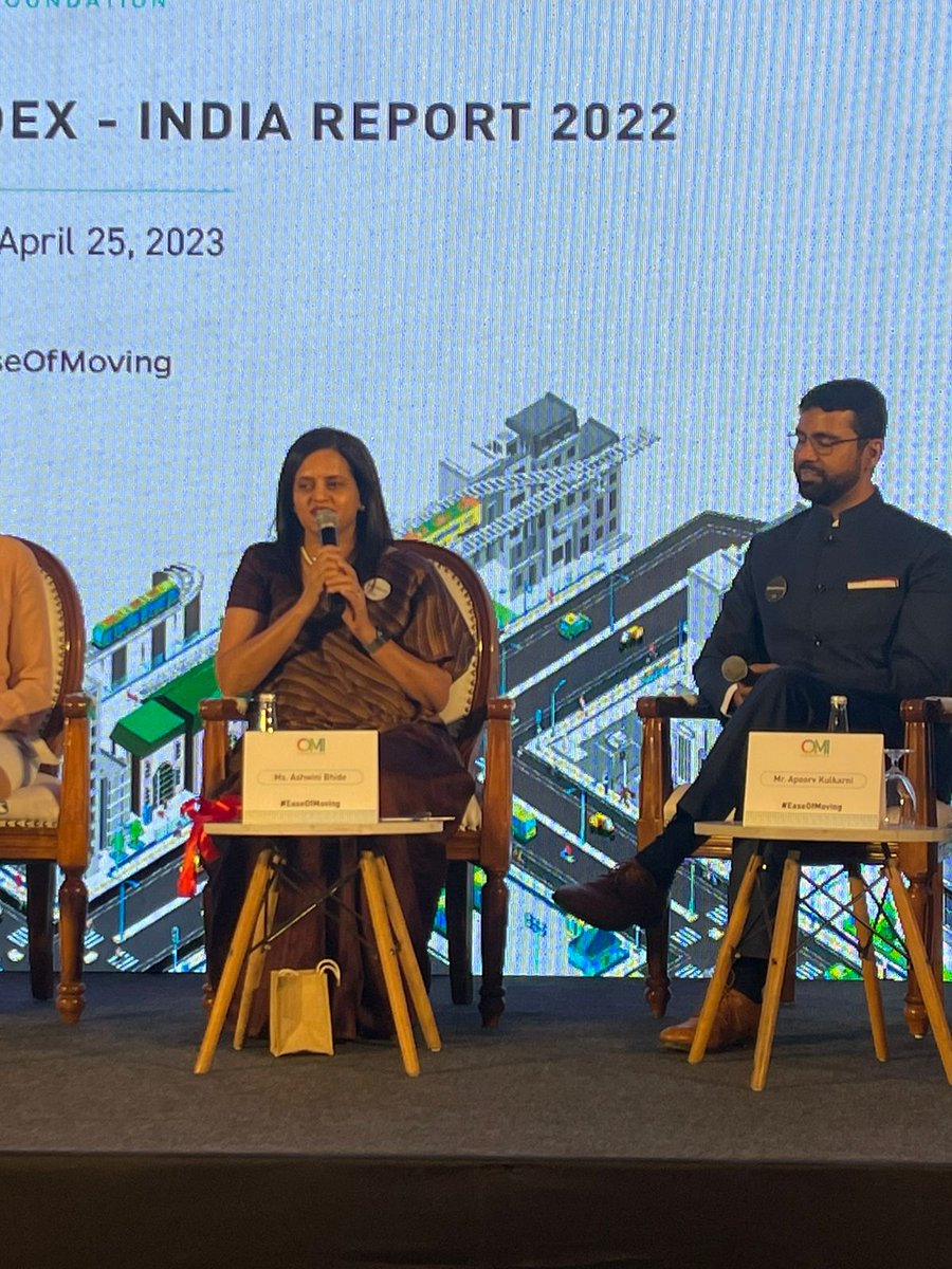 #EaseOfMoving #PanelDiscussion 

Ms. Ashwini Bhide, Addl Municipal Commissioner, Municipal Corporation of Greater Mumbai & MD, Mumbai Metro Rail Corporation: @AshwiniBhide 

“There is no other option but to have data insights in urban planning.'

#LaunchDay #MobilityReport