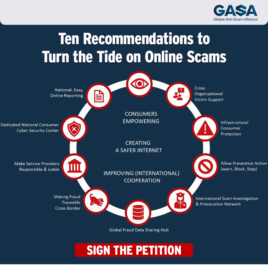 scamadviser's tweet photo. The recommendations are meant to inspire steps towards making the Internet safer for all. Read the ten recommendations: https://t.co/bXWGfhdEMd
#GlobalAntiScamAlliance #GASA #Policy #GlobalPolicy #ConsumerProtection #Cybercrime #Cybersecurity #OnlineScam https://t.co/ClIxMmZ24a