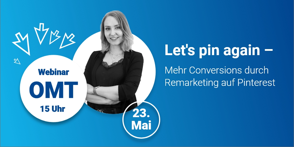 finnwaa's tweet photo. Ein #OMTWebinar steht vor der Tür – und zwar mit unserer #OnlineMarketing Expertin Celine. 💙
Sie wird euch einen Einblick in die Möglichkeiten des #Remarketings auf #Pinterest geben.

Weitere Infos gibt’s hier: https://t.co/PC19VfuuFQ

Meldet euch jetzt kostenfrei an! @om_tag https://t.co/GCcNSVcTRq