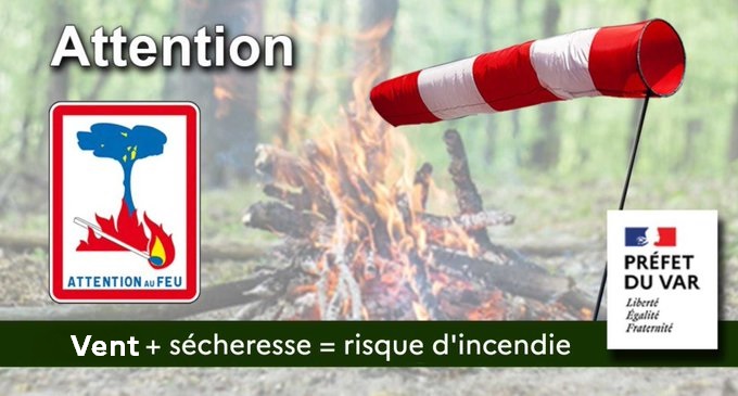 #METEO83 | Ce mardi,  le vent continue à  souffler sur le #Var ➡️ rafales jusqu'à 65 km/h
❌ Emploi du feu interdit qd le vent > à 40 km/h
🚭 Pas de mégot jeté par la fenêtre 
☎️ 18 ou 112 pour signaler un départ de feu
🔴 Se protéger des #FeuxDeForêt 👉var.gouv.fr/prevention-feu…