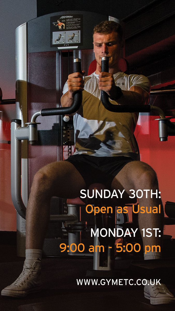 gymetccongleton's tweet photo. EARLY MAY BANK HOLIDAY OPENING TIMES ⏰

WILL WE BE SEEING YOU?🫵🏼

#gym #fintess #bankholiday #may #notjustfitness #workhard #training https://t.co/tOBKM6hP2P
