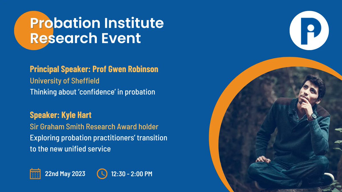 Probation Institute Research Event - 'Thinking about confidence in probation'. Featuring Prof Gwen Robinson and Kyle Hart, this event is open to all Members of the Probation Institute at no charge. Download the flyer for more information here: buff.ly/43RiPum #probation