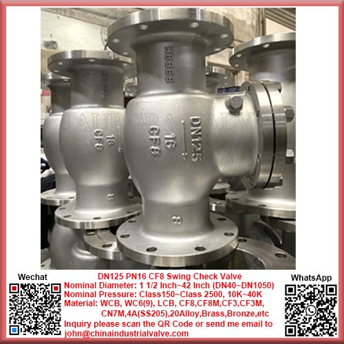 JohnLee05766707's tweet image. #NRV #CheckValve #NonReturnValve #SwingCheckValve DN125 PN16 CF8 #FuelCheckValve #NRVValve #StainlessSteelCheckValve #SteamCheckValve #HorizontalCheckValve #Supplier #Manufacturers WhatsApp/Skype/Line:+86-15369451698 Email:john@chinaindustrialvalve.com Web:chinaindustrialvalve.com