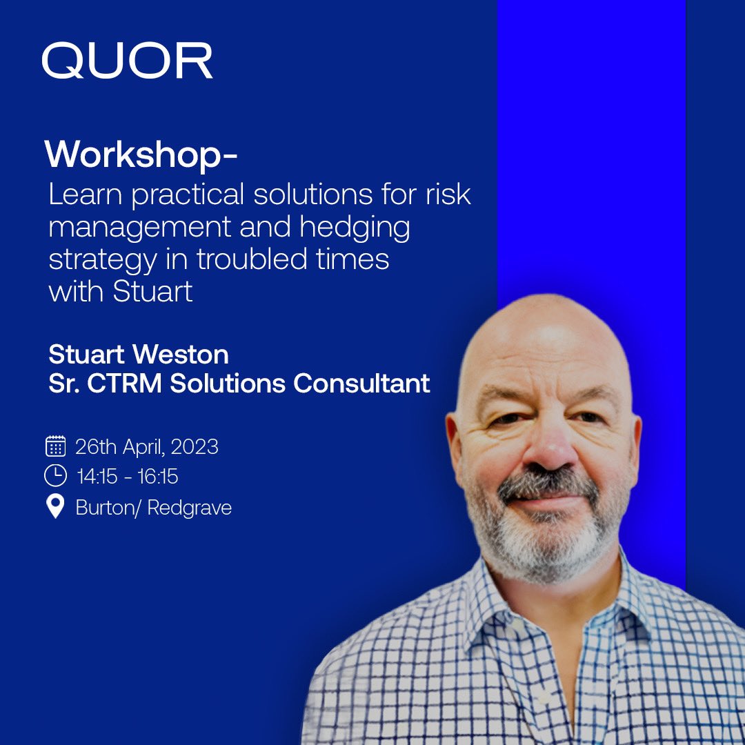 QuorGroup's tweet photo. See you today and tomorrow at the Commodity Trading Week. Our team is going to be at stand 21 and we’re looking forward to introducing you to Quor!

#Comrisk #QUOR #CommoditiesManagement #CTRM #CTW2023 https://t.co/tm7EVVM2eV