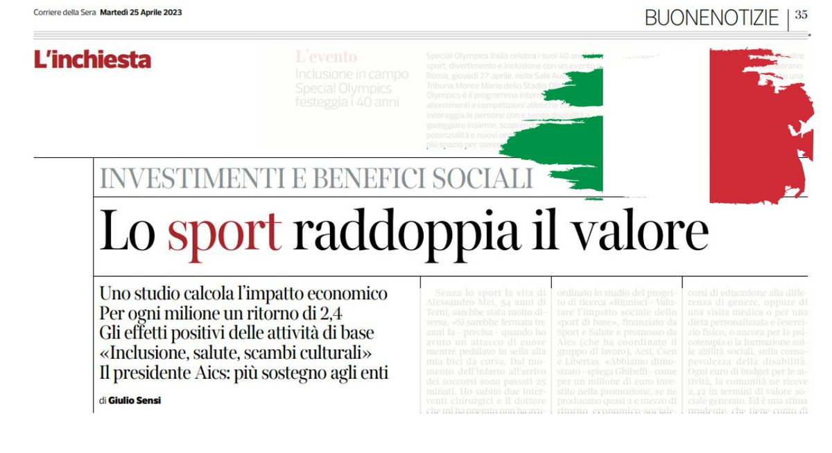 Bruno Molea (@moleabruno) on Twitter photo Stamane su <a href="/CorriereBN/">CorriereBuoneNotizie</a>, l'inchiesta di <a href="/giuliosensi/">Giulio Sensi</a> sul ritorno sociale degli investimenti sullo sport di base. <a href="/AiCSdn/">AiCS</a> racconta le sue analisi, con storie e numeri. E, per noi, non c'è modo migliore di costruire LIBERTA'. Buon #25aprile. Comprate e leggete il <a href="/Corriere/">Corriere della Sera</a> Stamane su <a href="/CorriereBN/">CorriereBuoneNotizie</a>, l'inchiesta di <a href="/giuliosensi/">Giulio Sensi</a> sul ritorno sociale degli investimenti sullo sport di base. <a href="/AiCSdn/">AiCS</a> racconta le sue analisi, con storie e numeri. E, per noi, non c'è modo migliore di costruire LIBERTA'. Buon #25aprile. Comprate e leggete il <a href="/Corriere/">Corriere della Sera</a>