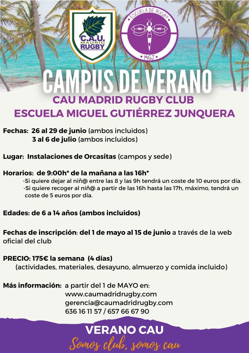 JuanRubioRuiz's tweet photo. El rugby es mucho más que un deporte, es una forma de entender la vida. Conoce este deporte mientras tus hijos disfrutan y se divierten aprendiendo trabajo en equipo, compañerismo, capacidad de superación, inclusión, respeto, .. OS ESPERAMOS https://t.co/R86arITRm7