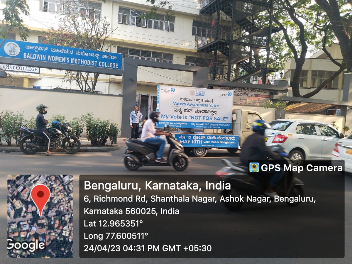BPACofficial's tweet photo. #ElectionHabba2023 by B.PAC has launched #VoterAwareness Yatra to spread awareness of voting in #KarnatakaAssemblyElections2023. Yatra will travel across 27 constituencies & has started with Rajajinagar AC. Each vote counts! Let’s be election-ready on May 10th, 2023! #BEngaged https://t.co/bNGKY5qDnV