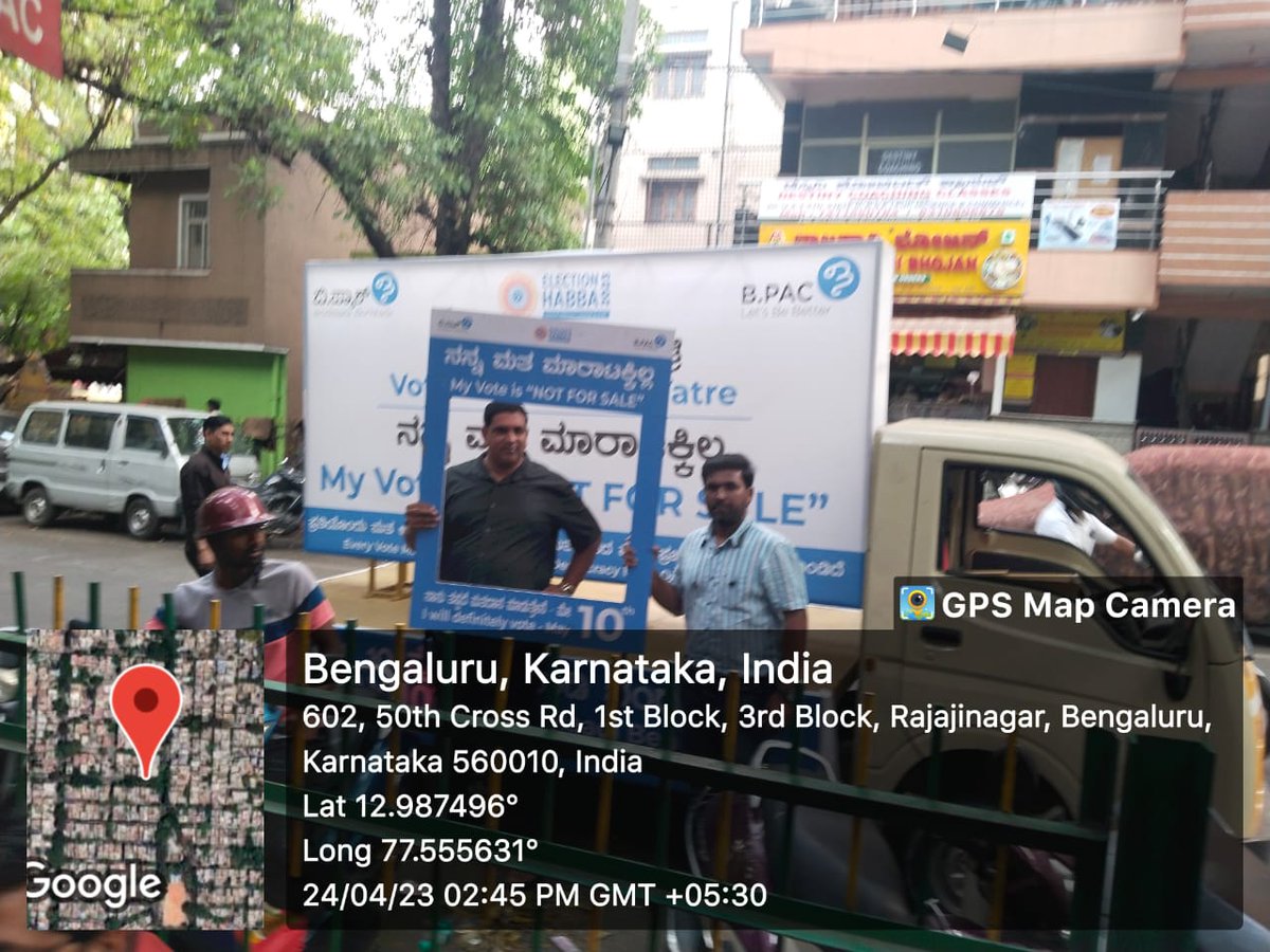 BPACofficial's tweet photo. #ElectionHabba2023 by B.PAC has launched #VoterAwareness Yatra to spread awareness of voting in #KarnatakaAssemblyElections2023. Yatra will travel across 27 constituencies & has started with Rajajinagar AC. Each vote counts! Let’s be election-ready on May 10th, 2023! #BEngaged https://t.co/bNGKY5qDnV