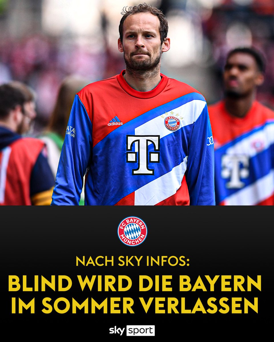 Nach Informationen von Sky steht fest, dass Daley Blind den FC Bayern am Saisonende verlassen wird. ❌

↪️ Der Vertrag des 33 Jahre alten Niederländers läuft am Saisonende aus und wird nicht verlängert. Erst im Januar schloss sich Blind den Münchnern an.

#SkyTransfer #TU