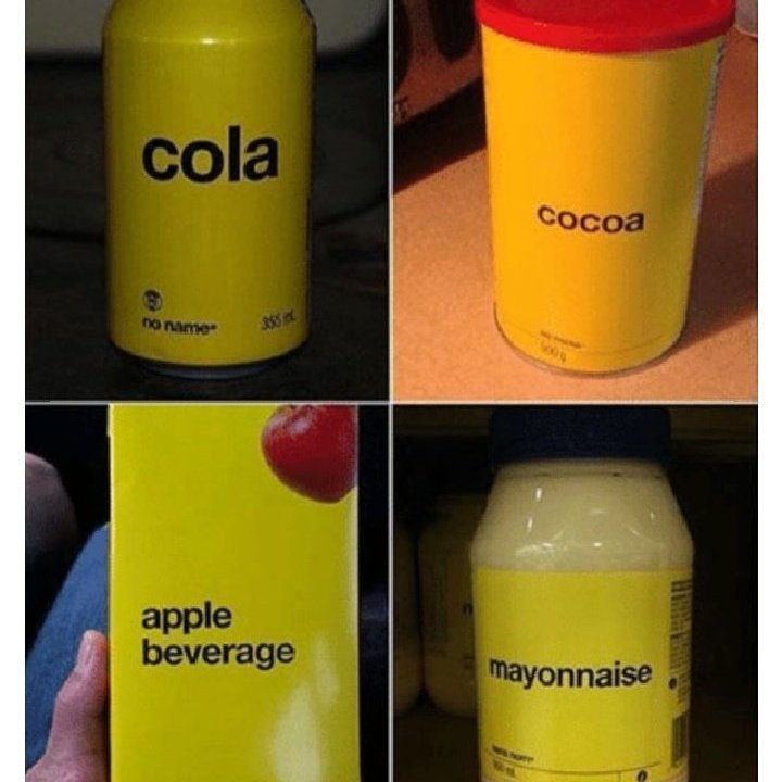 Una vez soñé que no existía el diseño y que todo era así pero en blanco y negro. Todo, el supermercado, la calle y lo impreso.