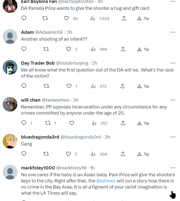 hyphy_republic's tweet photo. Literally salivating that someone has been shot, because its new fuel for their hatred of Pamela Price. This is the audience that Lim has cultivated https://t.co/bvcZARjzCd