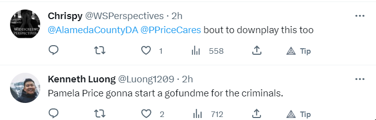 hyphy_republic's tweet photo. Literally salivating that someone has been shot, because its new fuel for their hatred of Pamela Price. This is the audience that Lim has cultivated https://t.co/bvcZARjzCd
