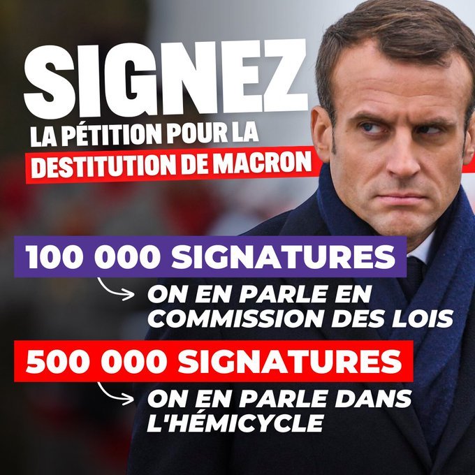 daniel_sebire's tweet photo. Cette pétition est en train de grimper au rythme de 1000/heure et atteint à l'instant le nombre de 23985
Je dis cela, je dis rien ☝️⏰
#MacronDestitution
https://t.co/R1wLvsBoHz https://t.co/mWndIXthLc