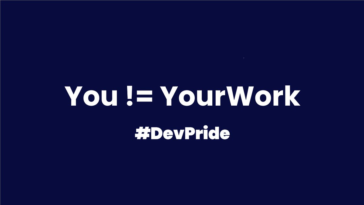 jacksorjacksor's tweet photo. Talking a bit about the personal connection between the dev and their code:
#DevPride https://t.co/DHtVI7HHws