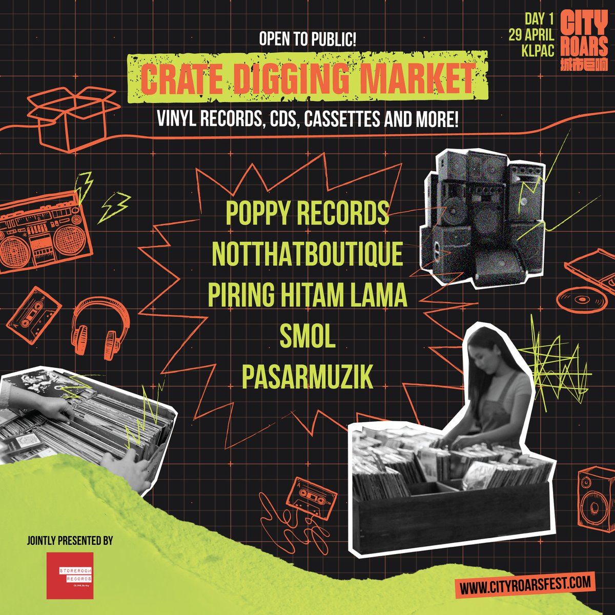 We've got a crate digging market that's open to the public! Come check it out and take your pick of CDs, cassettes, vinyls and more! 

With 5 vendors' worth of selections to choose from, the hidden gems are just waiting for y'all to bring them home! Join us this weekend! 📼💽📀