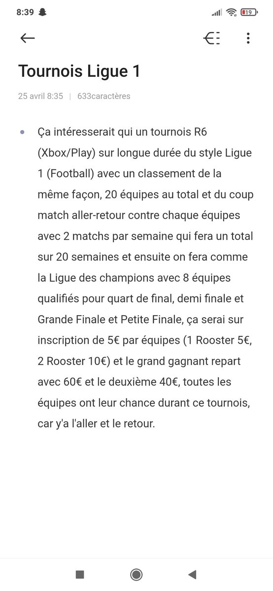 QUESTIONS SUR UN NOUVEAU CONCEPT DE TOURNOIS !!!! 
#retweet apprécié 
@_ZephaR_ @UzeyHu <a href="/Claine0/">Claine VLT</a> @Nyftox_R6 <a href="/Sansho_R6/">𝓢𝓪𝓷𝓼𝓱𝓸 🇫🇷🇮🇹</a> <a href="/Balk_r6/">Le Balkosaure</a> <a href="/WendyBchz/">Natsunée Miku & PRG MlleOneD</a> <a href="/d0m3tv/">d0m3tv</a> <a href="/TeamVUELTA/">𝗩𝗨𝗘𝗟𝗧𝗔 𝗘𝗦𝗣𝗢𝗥𝗧𝗦</a> <a href="/Fl0w_SH/">Flow-SH</a> <a href="/M4GIC_TEAM/">Team M4GIC</a> <a href="/imkayzu/">𝑲𝒂𝒚𝒛𝒖𝑴😈</a> <a href="/69Keydo/">🇵🇱</a> <a href="/Lighxt_r6/">vShxrro 🇧🇪</a> <a href="/Hak3Off/">𝗛𝝠𝗞𝟯 Officiel</a> @Team_Revolate @Zvxxz_ 
CS INTERDIT !!! 🚫 Handcam obligatoire