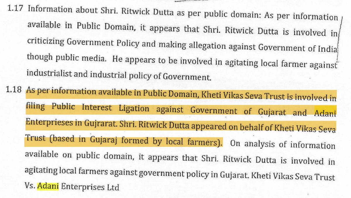 aruna_sekhar's tweet photo. Of all the different coal cases that @lifeindia2016 works on, only *one* coal interest group is explicitly named by the Indian government in its investigations attached to the FIR as "impacting public interest". 

Not NTPC, or Coal India, but *gasp*, Adani. https://t.co/bixETyK2ta
