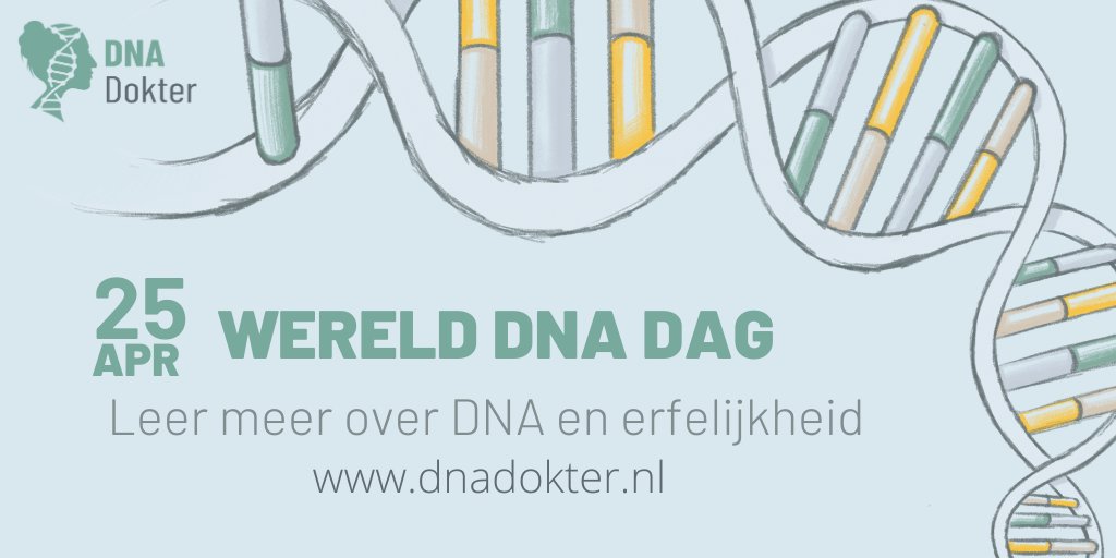 Vandaag op 25 april wordt stilgestaan bij de ontdekking van het DNA tijdens ‘Wereld DNA Dag’. En vandaag is ook het 1-jarig jubileum van mijn Instagram account en gelijknamig website, waar ik  mijn medische kennis over DNA deel met jou! Volg je mij al op Instagram? @dnadokter
