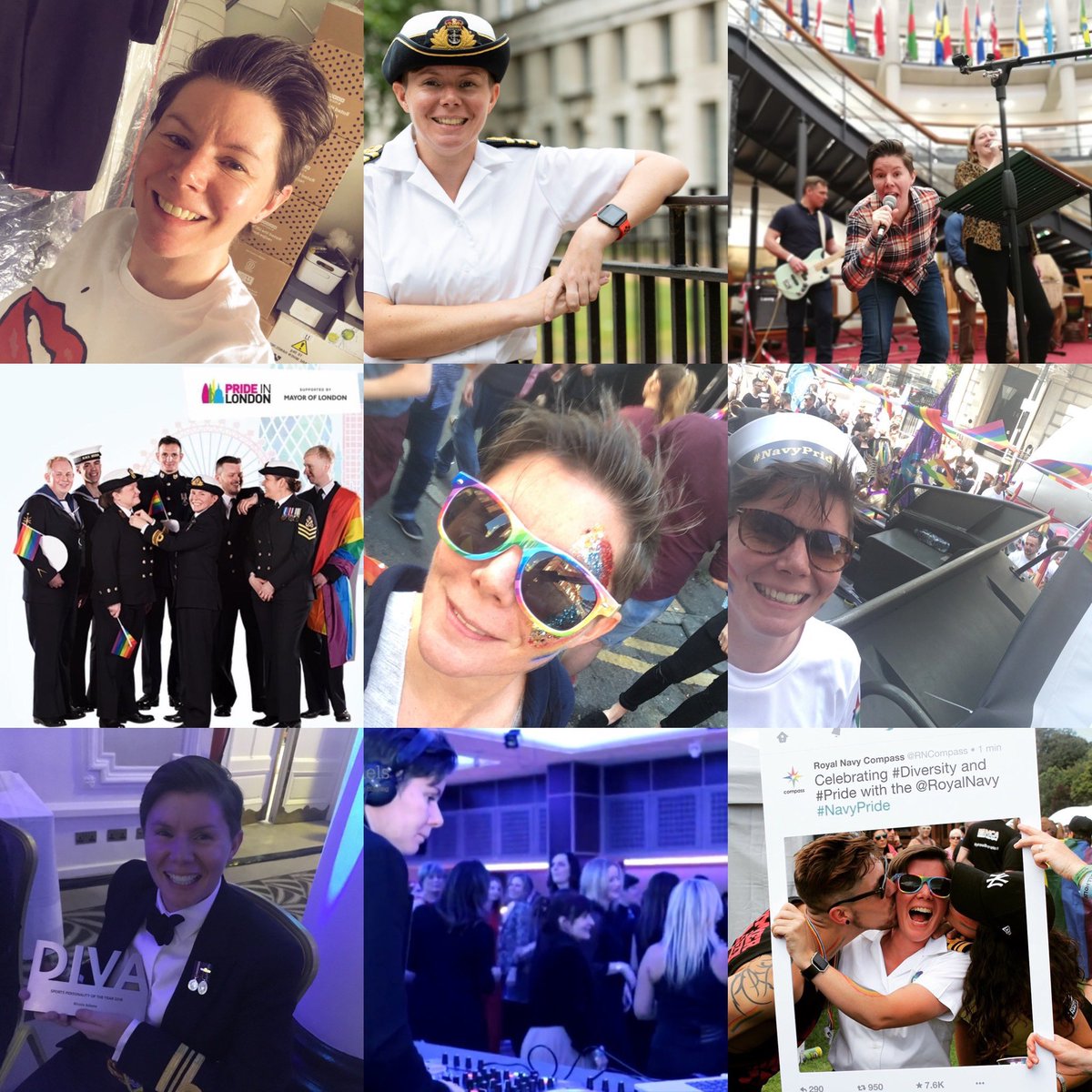 Ta daaaaa! It’s lesbian visibility week, so here is a selection of photos of me being out and proud. #LVW23 #lesbianvisibilityweek #navypride #outandproud #proudtoserve #visible @RNReserve @RoyalNavy @RNCompass