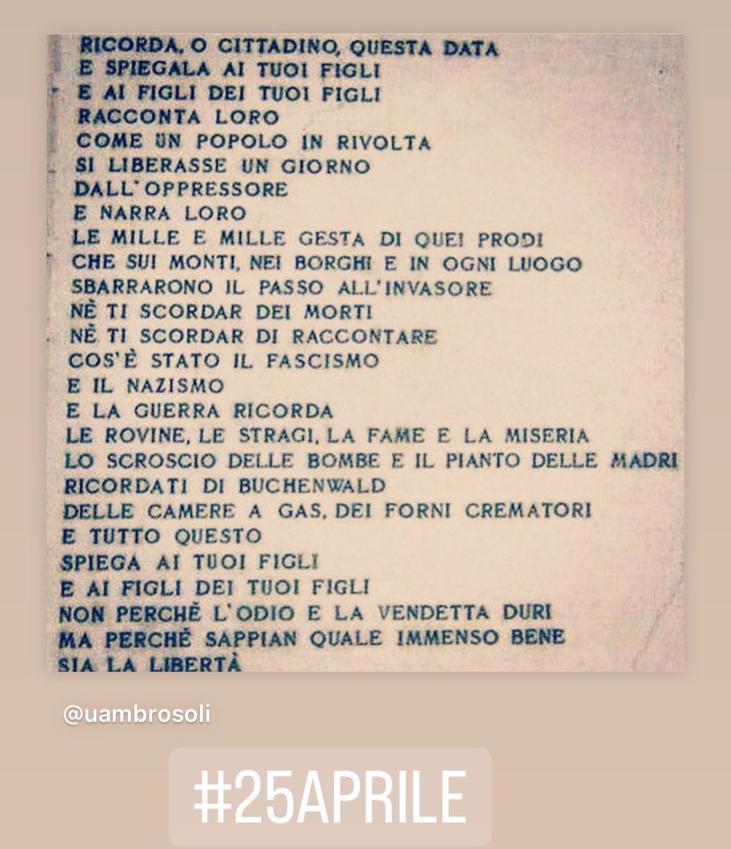 uambrosoli's tweet photo. #25aprile https://t.co/oJcO2W8oTe